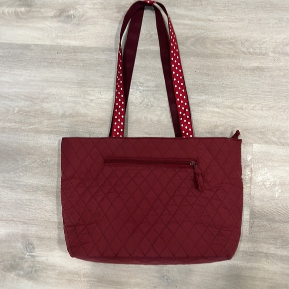 Dark red polkadot bow purse/tote - Picture 2 of 4